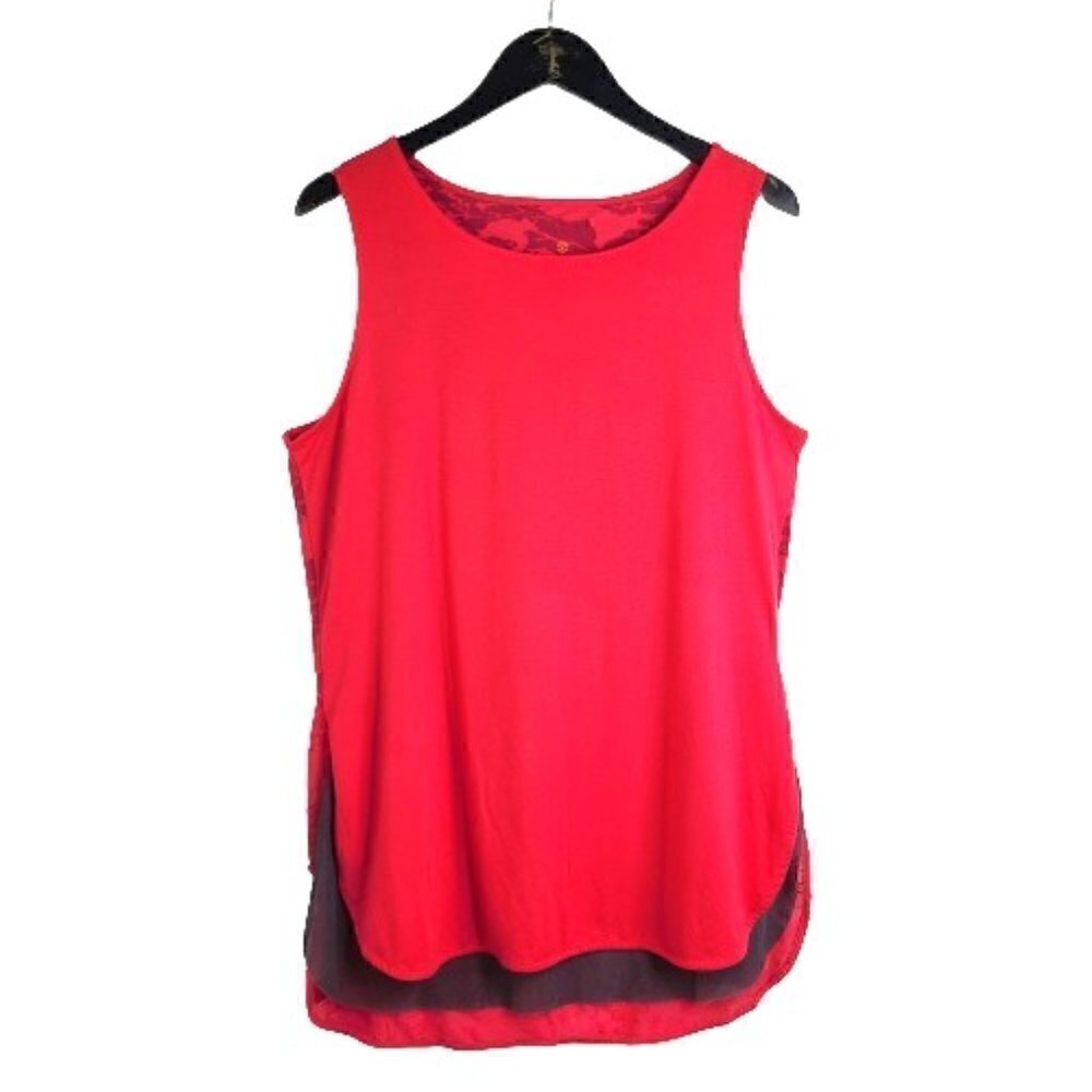 Tangerine Sleeveless Lace Back Tunic Dress Top